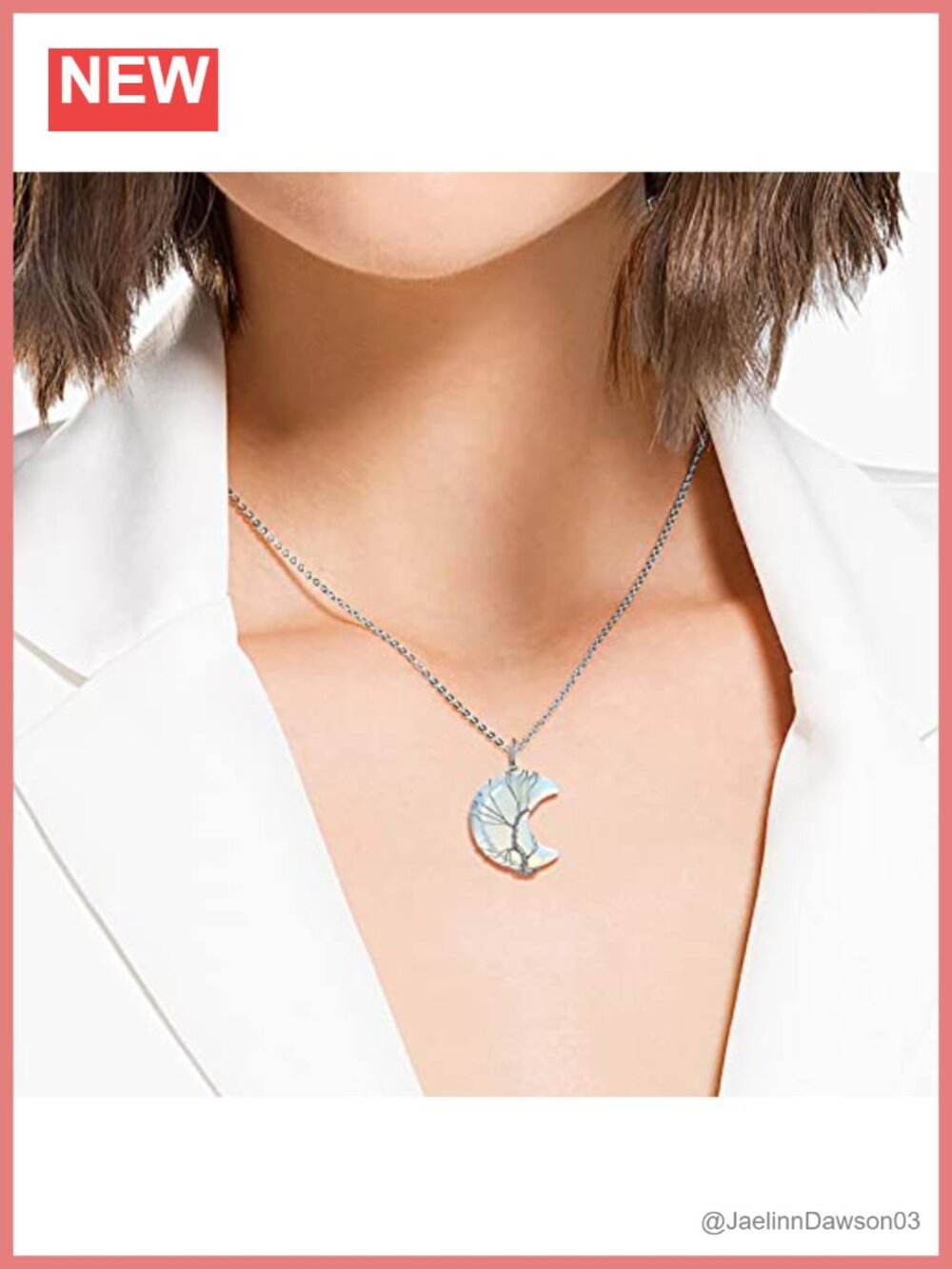 Tree of Life Healing Crystal Pendant Necklace Stainless Steel